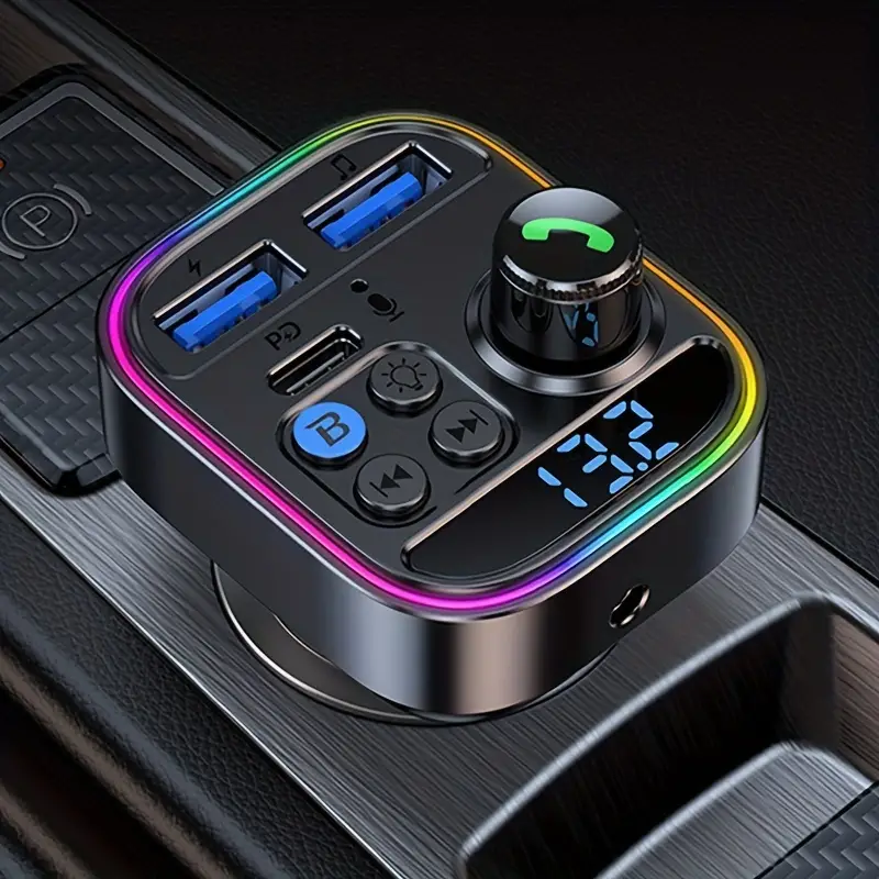 Car Charger FM Transmetteur Appel Mains Libres Sans Fil AUX Audio