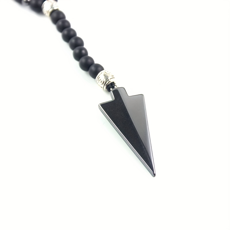 Arrow Charm Beaded Pendant Necklace, Gift for Men