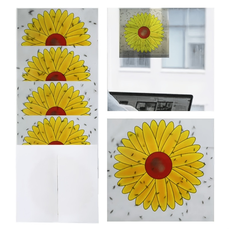 Window Fly Traps Indoor, Sunflower Fly Catcher Window Fly Sticker, Sticky Window  Insect Trap For Indoor Use Indoor And Outdoor Insect Traps, Indoor Outdoor  House Kitchen Plants Trees Flying Insects, Pest Control 