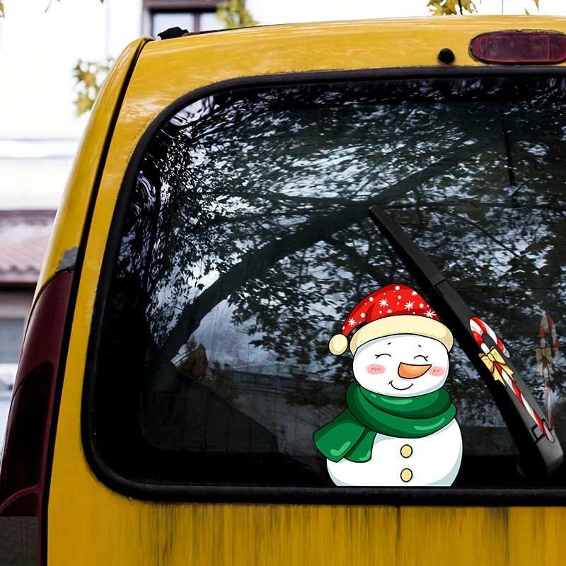 Christmas Auto Decoration Cute Car Wiper Sticker For Car Accessories Xmas  Santa Claus DIY Rear Windshield Window Waving Stickers - AliExpress