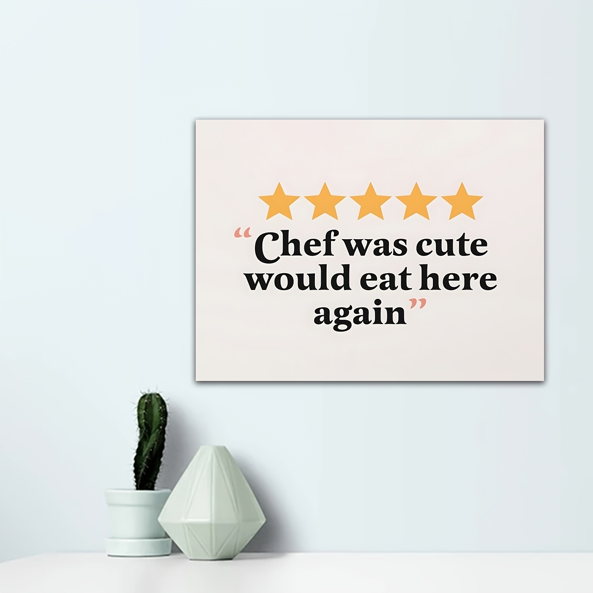 5 Stars Would Eat Here Again Art Prints Funny Kitchen Quotes Poster Mums Kitchen  Decoration Canvas