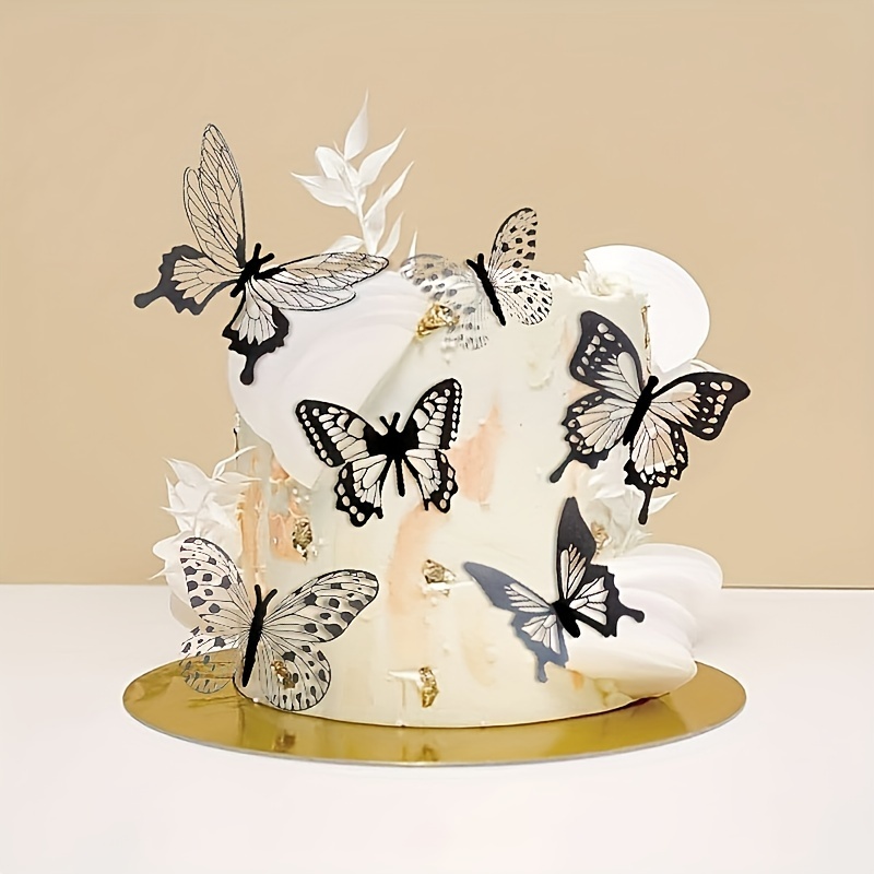 Topos de bolo de borboleta 20 pçs decorações de bolo de borboleta