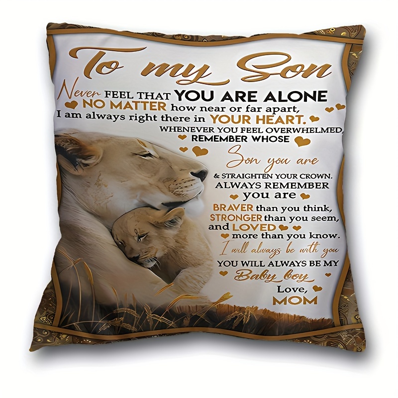 TEMU 1pc, Gift For Son Polyester Cushion Cover, Pillow Cover, Room Decor, Bedroom Decor, Sofa Decor, Collectible Buildings Accessories (cushion Is Not Included)