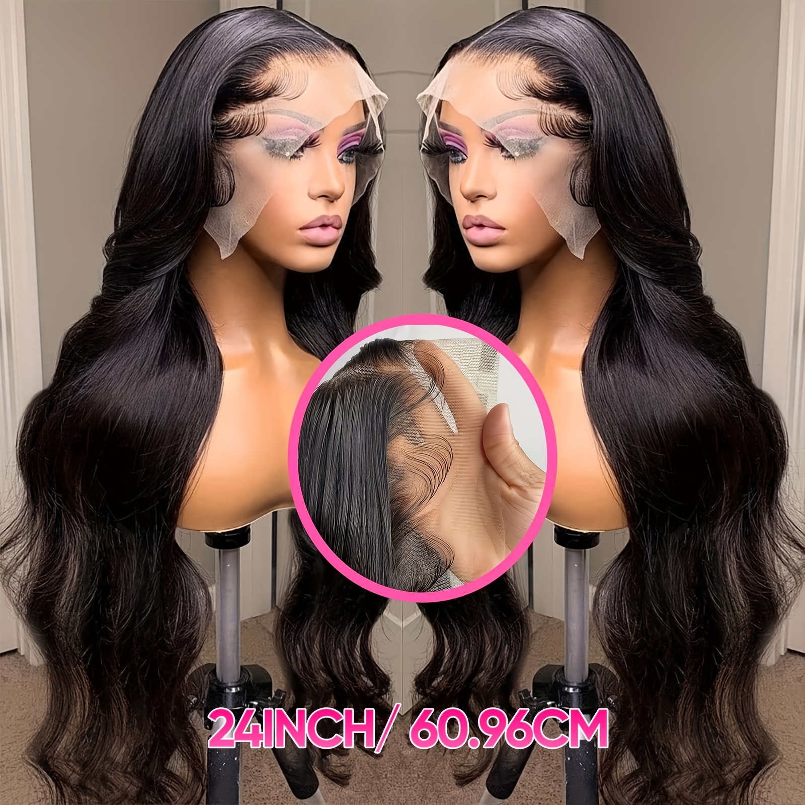 150% Density Body Wave 13*4 Transparent Lace Front Human - Temu