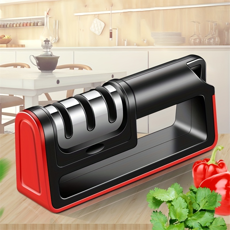 Professional Knife Sharpener - 3 Stage Tungsten Diamond Ceramic Sharpening  Stone For Kitchen Knives - Effortlessly Sharpen Your Knives With Ease - Temu