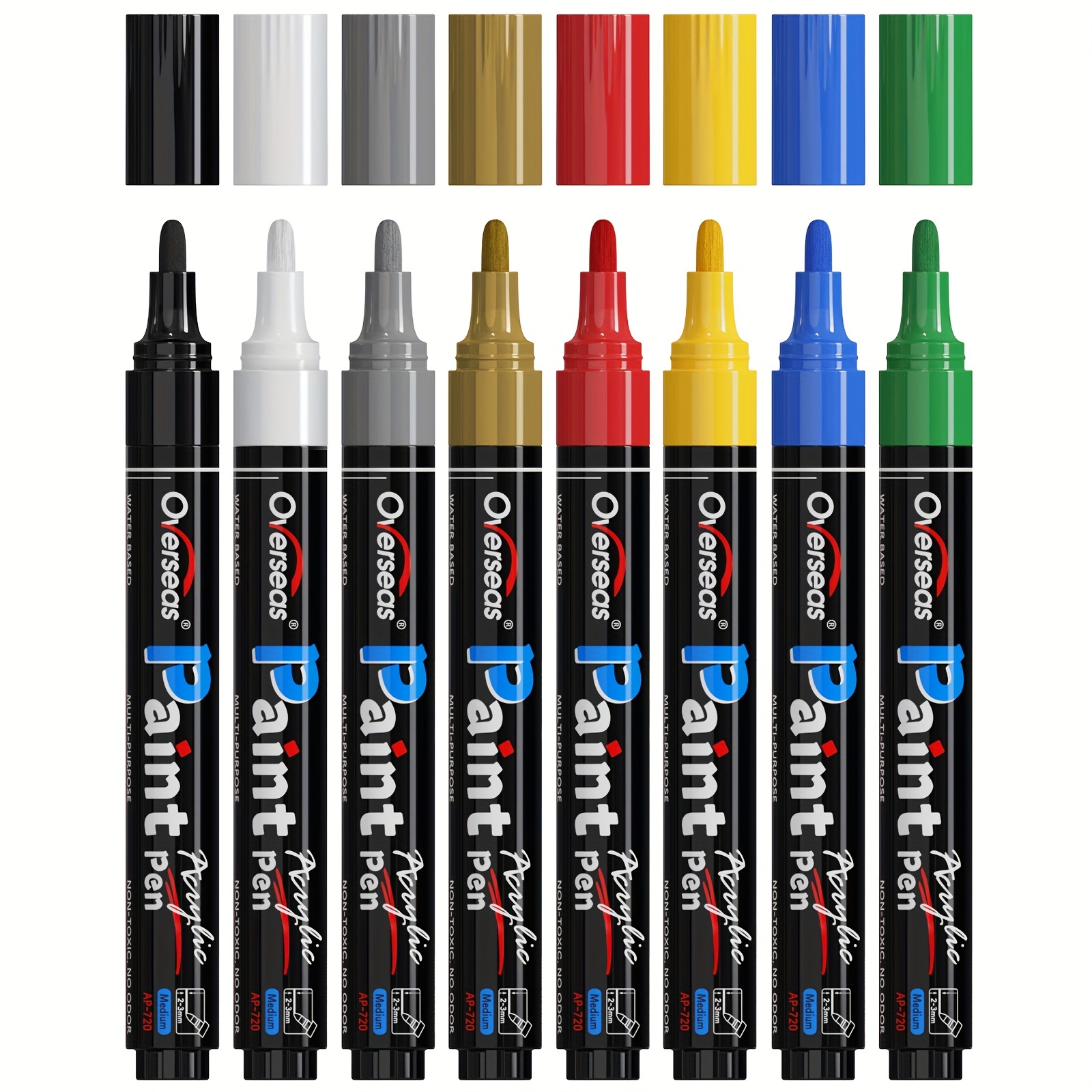 Water Based Paint Markers Pens,Medium Point,Works on Plastic,Wood