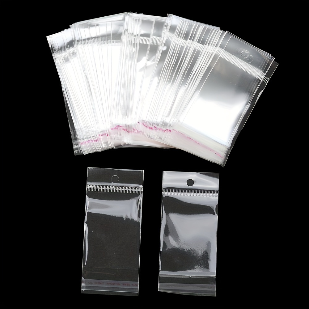 80pcs Clear Pink Plastic Jewelry Bags Thick Self Sealing Package Display  Products Pouch Small Wedding Candy