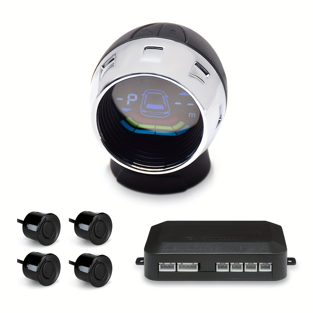 Wireless Car Parking Sensor, Reverse Radar System with 4 Parking Sensors,  Wireless LED Distance Display with Sound Warning + 4 Black Color Car  Reverse