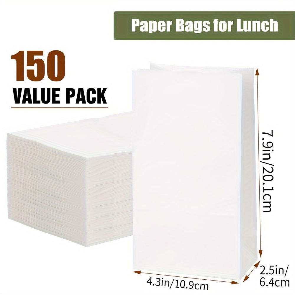  White Lunch Bags Paper