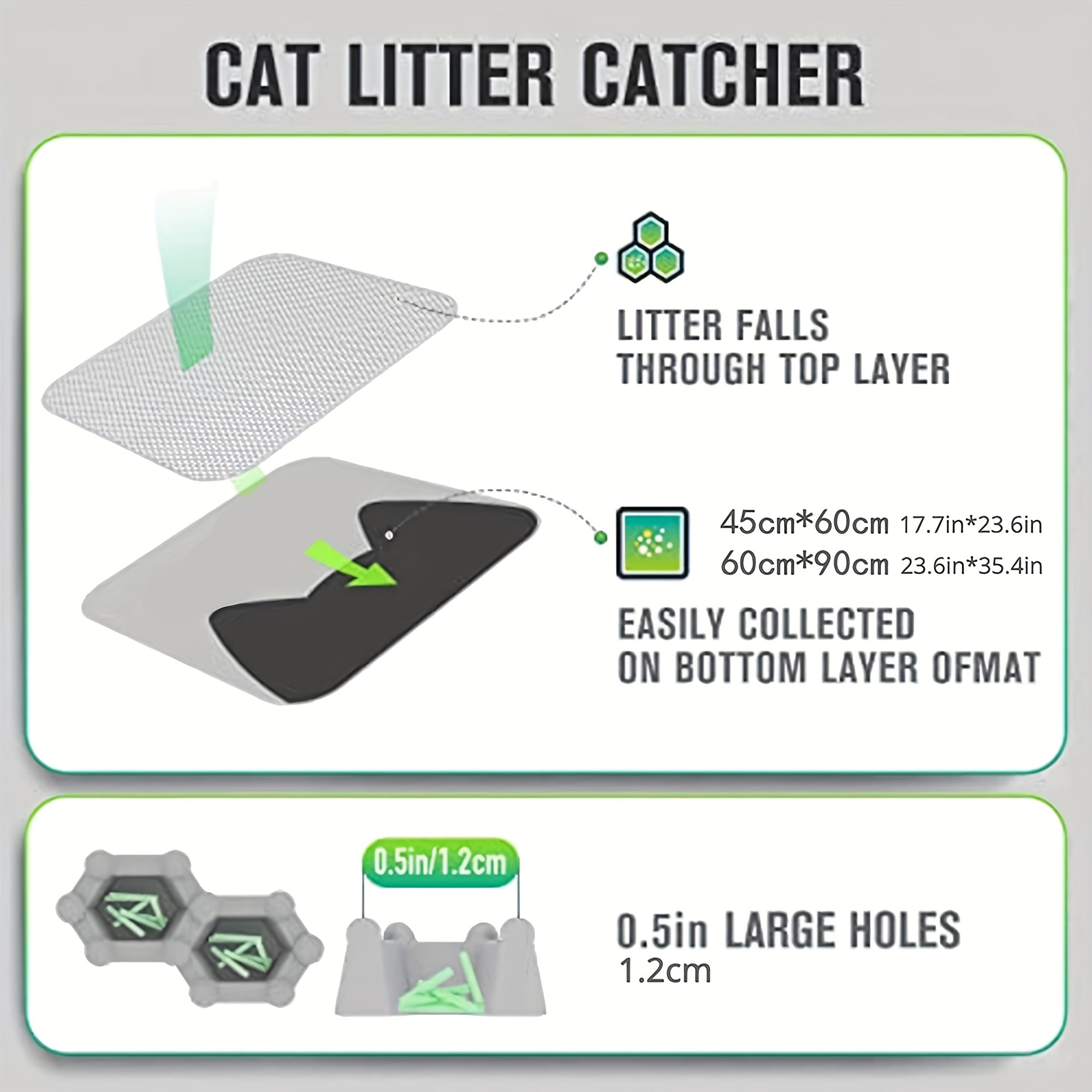 Oversized Cat Litter Pat Pin Cat Litter Pads Cat Litter Box Mat Easy Kitty  Litter Trapping Mats - Temu