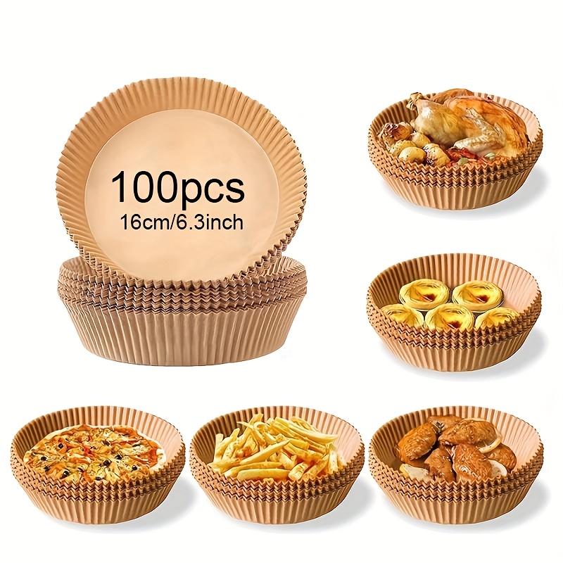 Air Fryer Paper Liners Disposable: 100pcs Oil Proof Parchment Sheets Round, Airfryer  Paper Basket Bowl Liner for Baking