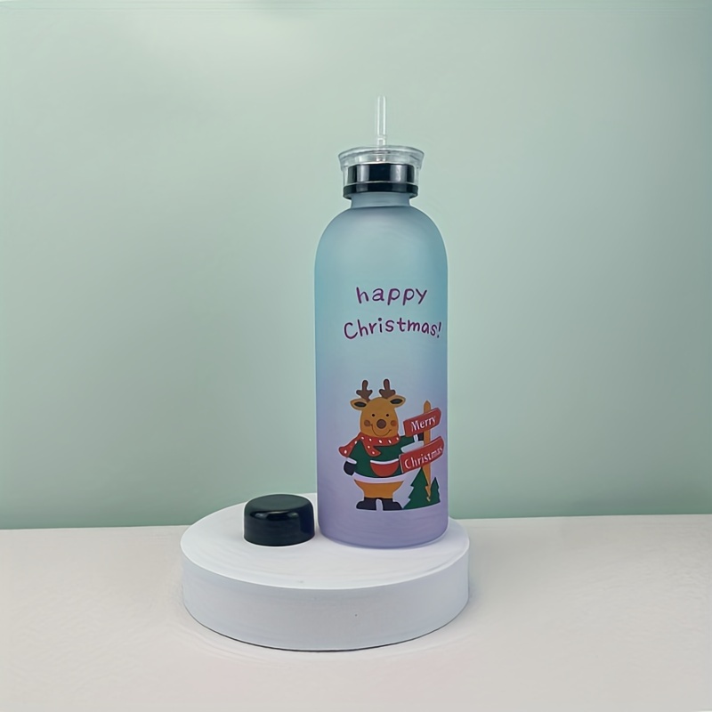 Christmas Tumbler With Lid And Straw, Stainless Steel Thermal Water Bottle  With Handle, Christmas Present, Santa Claus And Elk Pattern Cup, Portable  Drinking Cups, For Car, Home, Office, Summer Drinkware, Travel Accessories