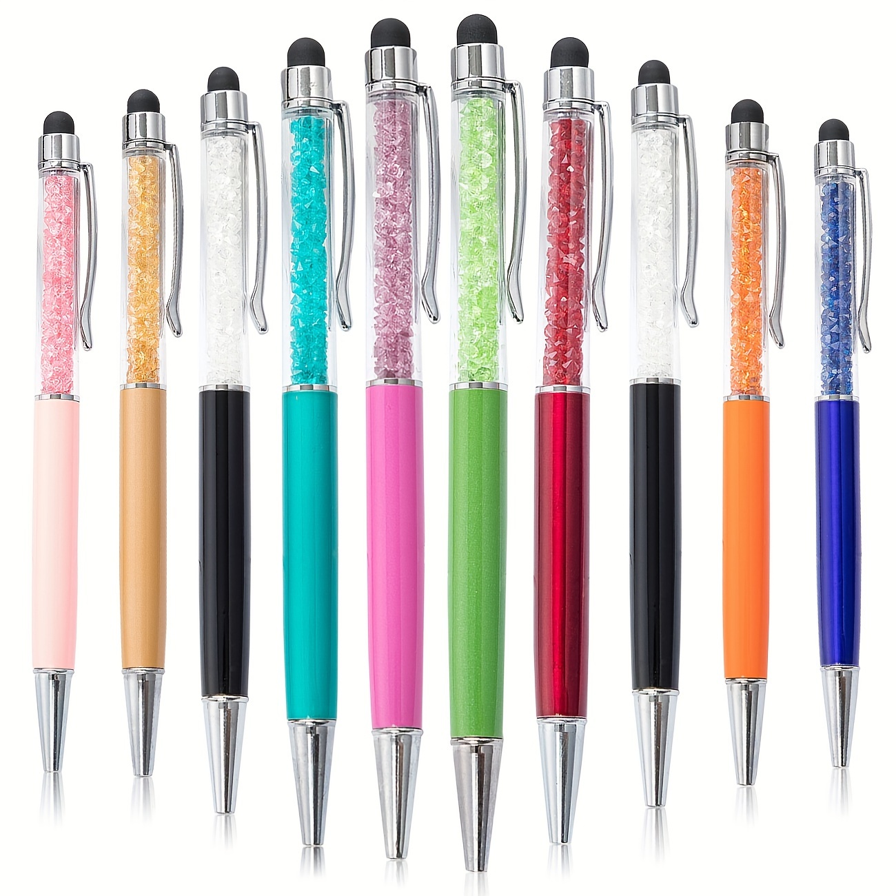

10pcs/set Beautifully Crystal Ballpoint Pen Fashion Creative Stylus Touch Pen For Writing Stationery Office & School Customized Logo Gift