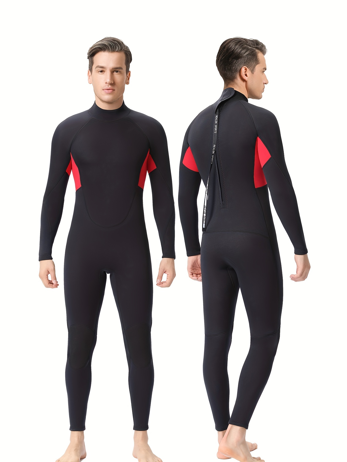 REALON Wetsuit Top Men 2mm Neoprene Jacket, Long Sleeves Swimsuit