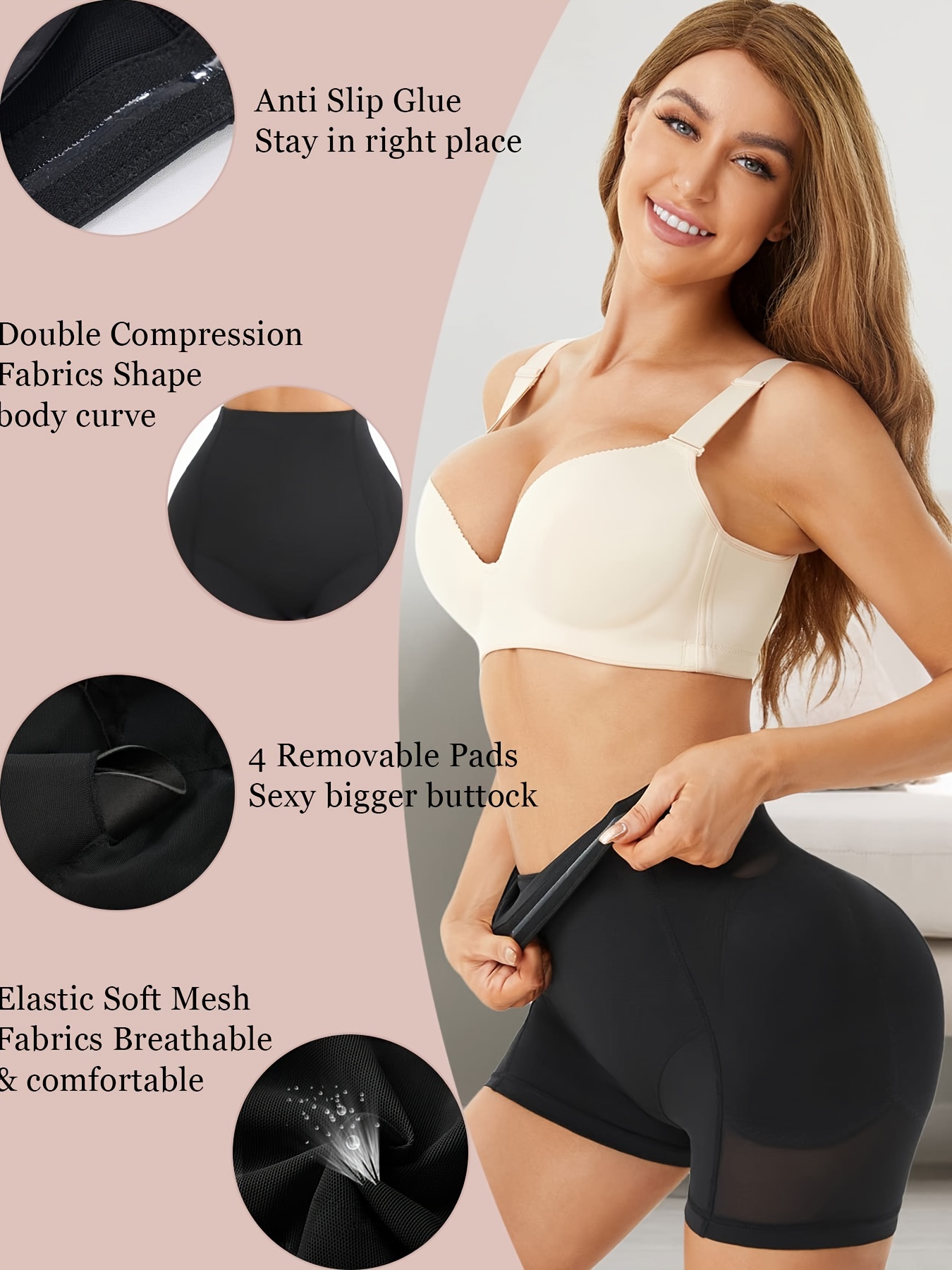 Women Butt Lifter Shapewear Tummy Control Lace Panty High Waisted Body Shaper  Padded Hip Enhancer Seamless Underwear