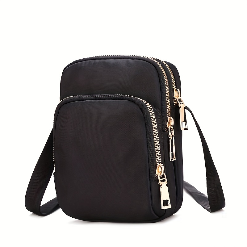 Mini Solid Color Phone Bag, Multi Zipper Crossbody Bag, Water Proof Small  Shoulder Purse - Temu