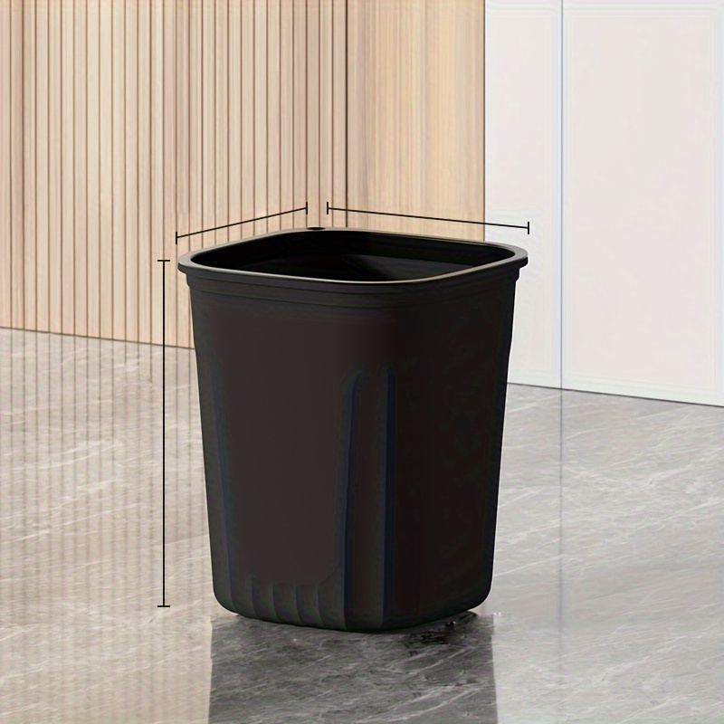 Large Capacity Garage Bin, Plastic Waste Basket With Pressing Ring