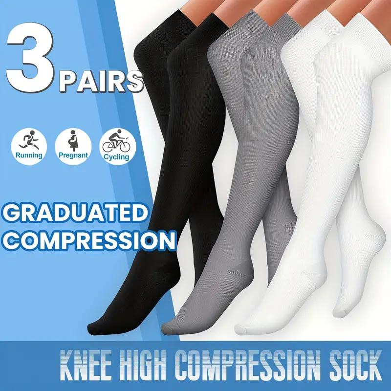 1/1+1+ Thigh High Copper Sports Compression Socks Women - Temu