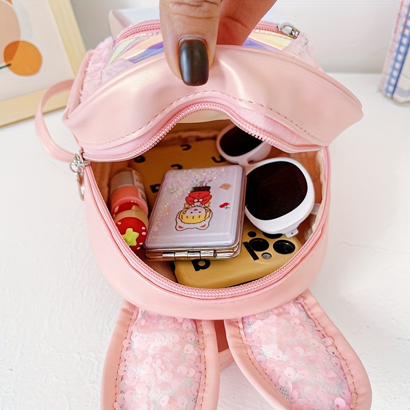 Kids Sequins Long Ears Bow Backpack