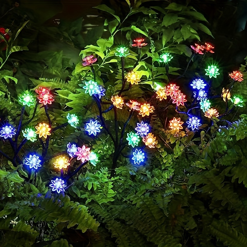 Transform Your Garden with the Elegant 16 LED Solar Tree Branch Lotus Lamp