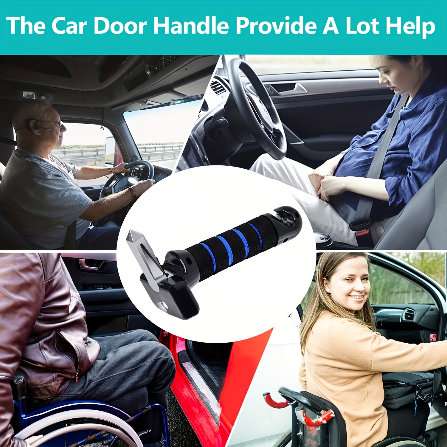 1pc Car Door Handle With LED Light For Elderly Door Handle Multifunctional  Assisting Car Handle Assist For Elderly And Handicapped Individuals