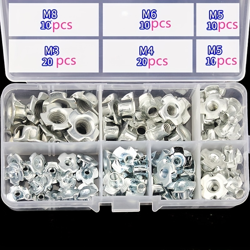 Pack de 20 pièces M6/M8/M10 Écrou hexagonal fileté en alliage de zinc,  Écrous d'Insert en alliage de zinc Assortiment(M6*10mm)