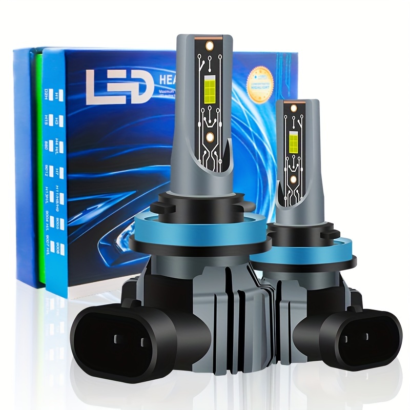 Bombillas LED H11 H8 H9, bombillas LED antiniebla, 10000 lúmenes, 6500 K,  blanco frío, bombilla LED H11 de 20 W, bombilla antiniebla integrada de