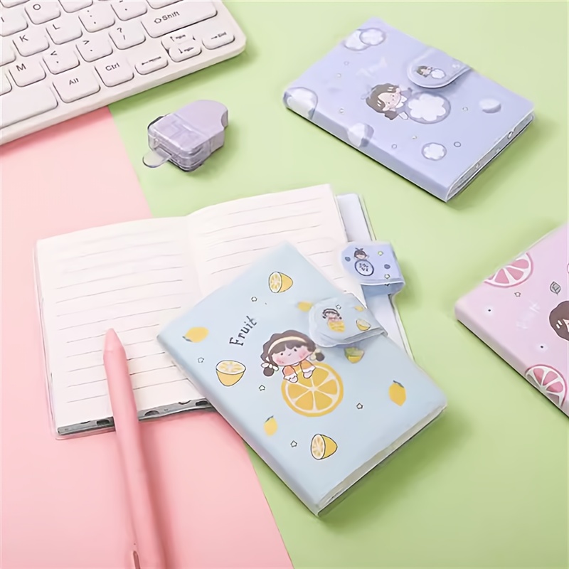 

1pc Portable Pocket Book Mini A7 Small Book With Buckle And Glue Cover Notebook For Girl Small Book Mini Notebook Children's Mini Journal Book Multiple Styles Random Color