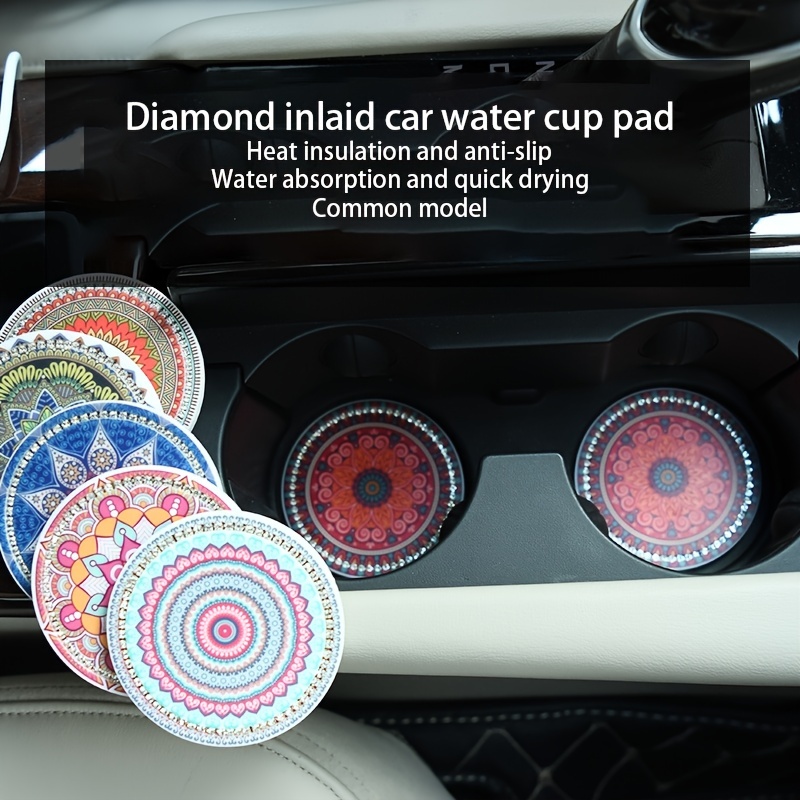 Sous-verres de voiture, 4 pièces porte-gobelets antidérapants sous-verres  décoratifs intégrés