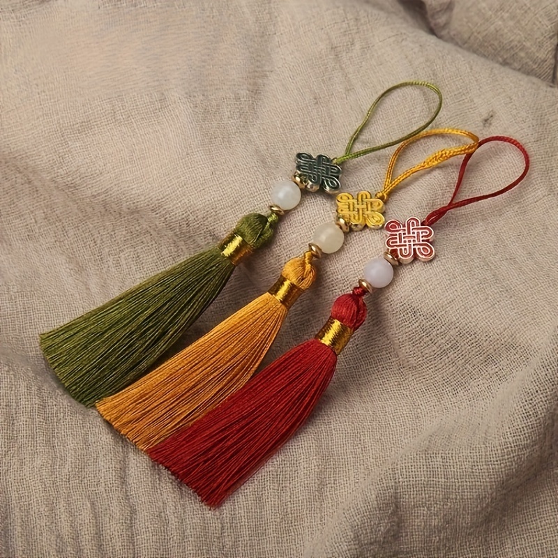 Lotus Chinese Knot Keychain With Tassel Flower Charm Ethnic Tata