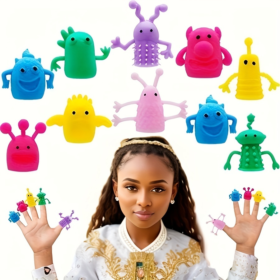 6pcs / set Tiny Finger Hands, main de petit doigt, style de main plate Mini  main réaliste pour spectacle de marionnettes, faveurs de fête, jeux,  performance de gag, enfants