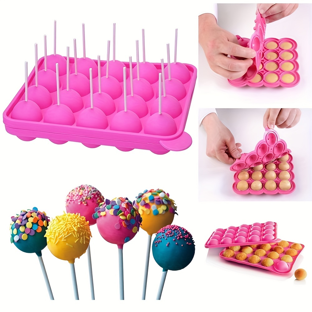 1pc Round Candy Making Reusable Lollipop Mold DIY Tray Non Stick With 20pcs  Sticks, Baking Supplies, Kitchen Items