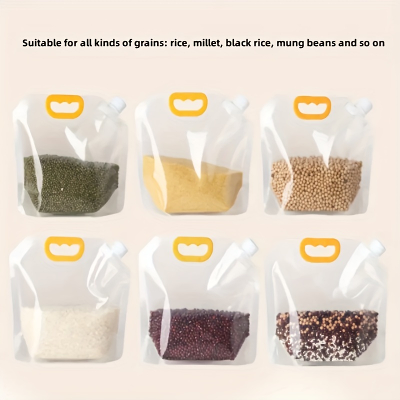 1pc Grain & Cereal Storage Bag With Stand-up/pour Spout Design For