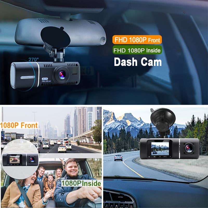 Car Dash Cam Dual Camera Front and Inside Cabin, For Cars