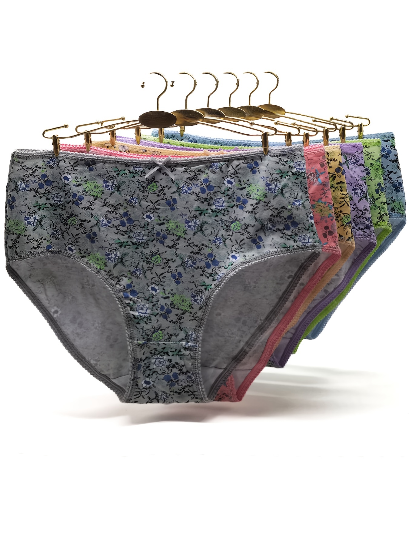 Thong Underwear Women Floral Print Breathable Cotton Women's - Temu