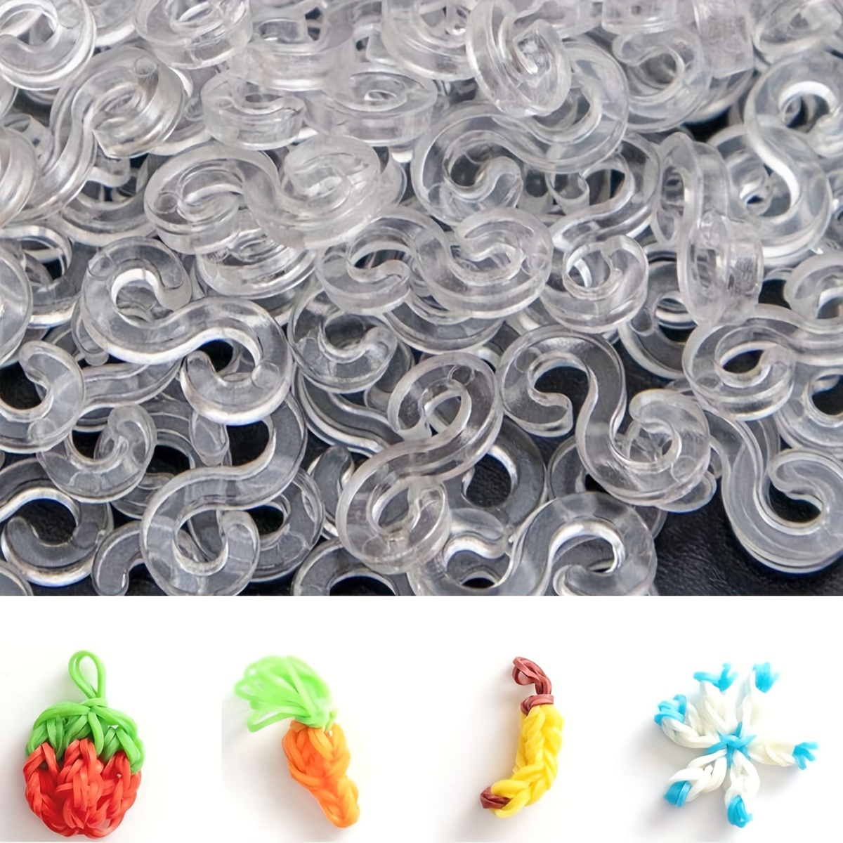 Transparent S Clips Rubber Bands Fabric Bands S Clips - Temu