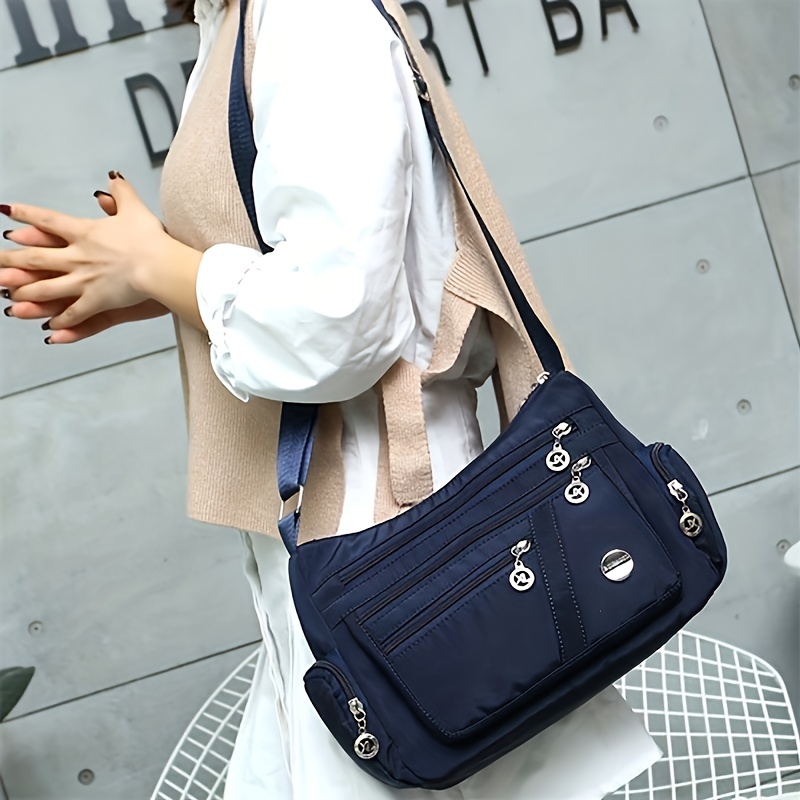 Multi Layer Crossbody Bag, Fashion Nylon Shoulder Bag, Women's Multi ...