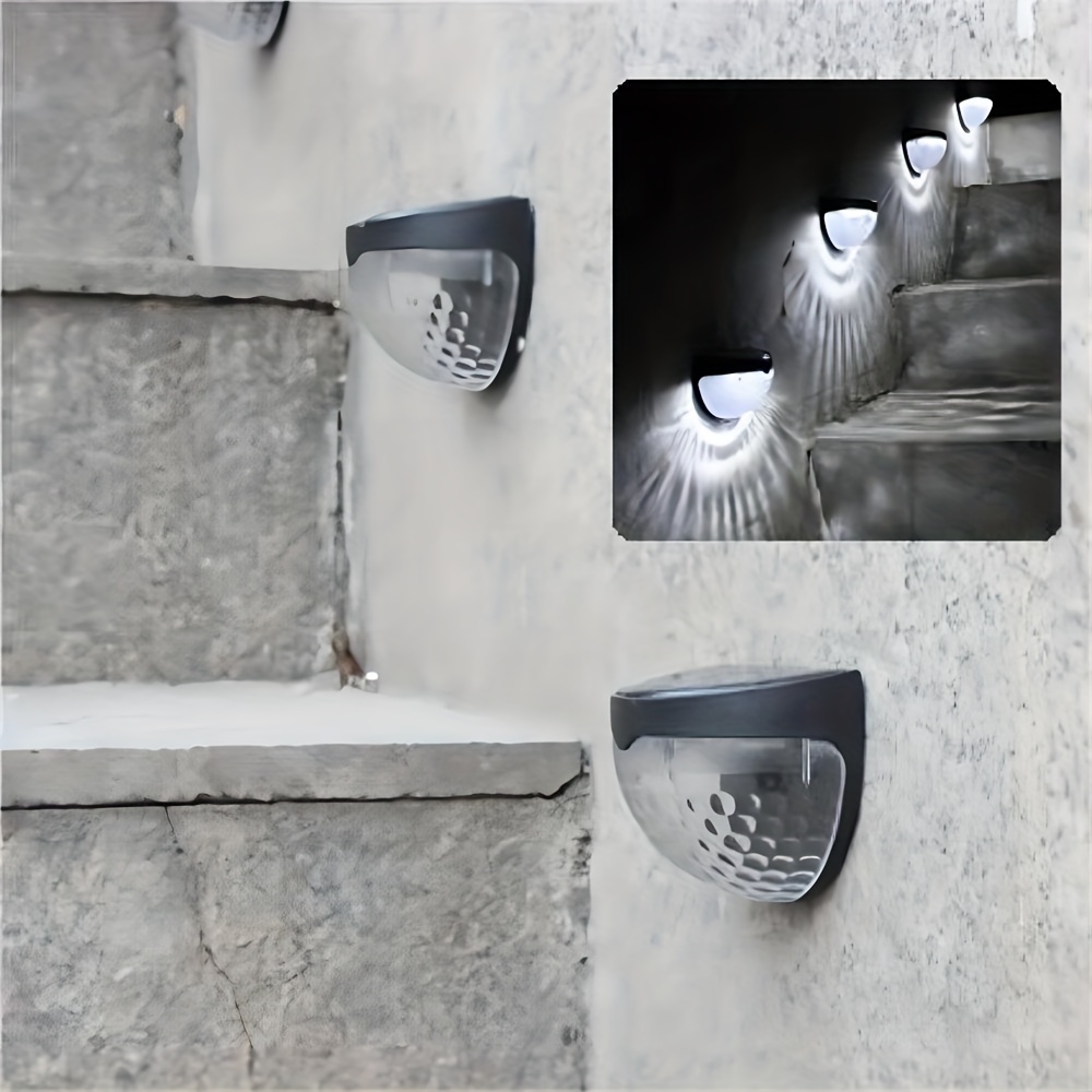 Staaricc 2/4/6pcs Solar Fence Lights, Deck Lights, Solar Wall Lights, Solar Wall Mount Outdoor Fence Lamp, IPX4, White LED Lamp, Lighting for Garden, Home, Patio, YardGarage, camping, Halloween, Christmas Party Decoration