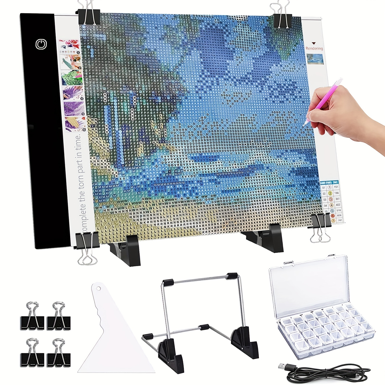 Foldable Stand for A4 Diamond Painting Light Pad Tablet Board Holder  Adjustable Reading Rack Cross Stitch Accessories - AliExpress