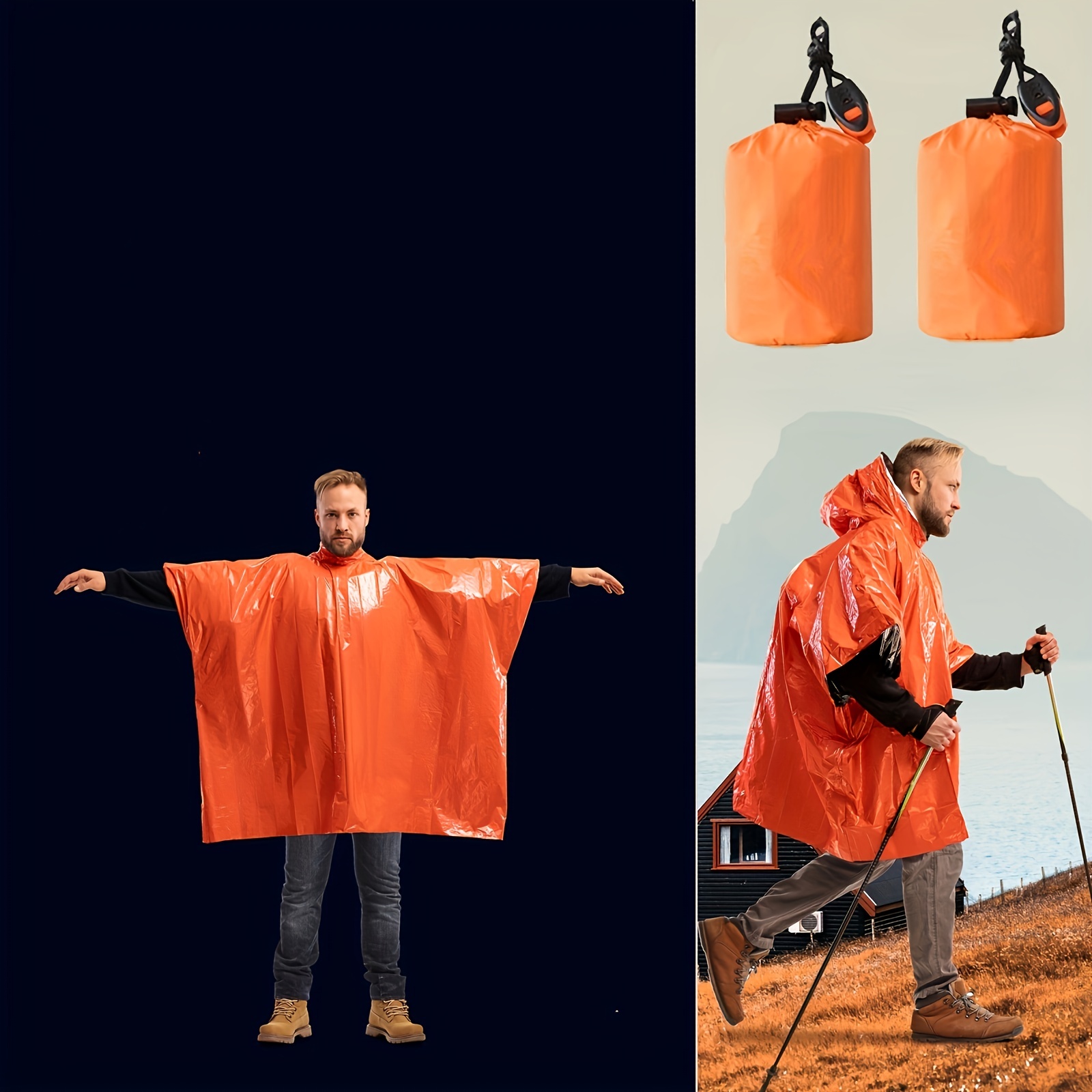 2pcs Rettungsdecke Poncho, Ultraleichte Wasserdichte Thermische  Überlebensraumdecke Ponchos Outdoor Camping Wandern - Sport & Freizeit -  Temu Germany