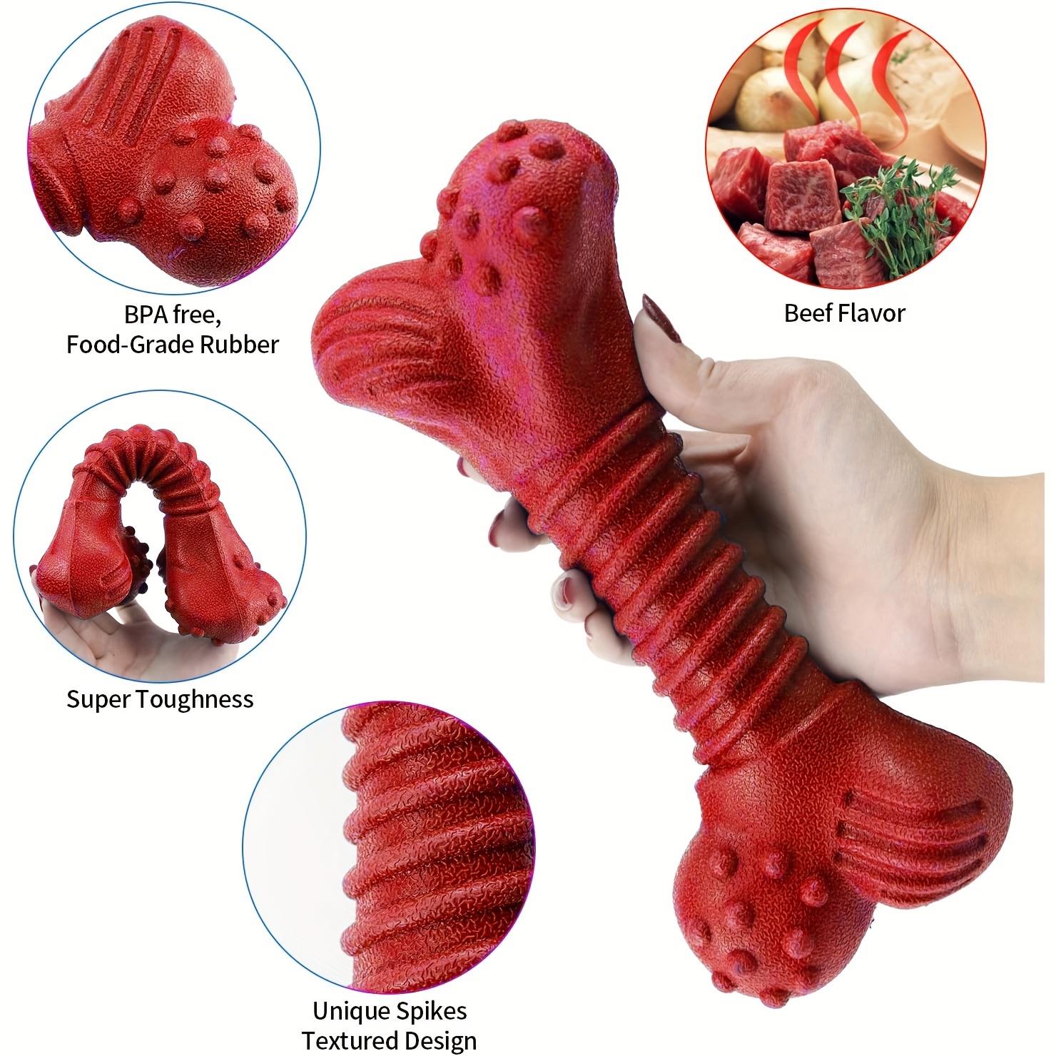 New Bone Shape Pet Dog Toy With Beef Flavor Interactive Dog - Temu