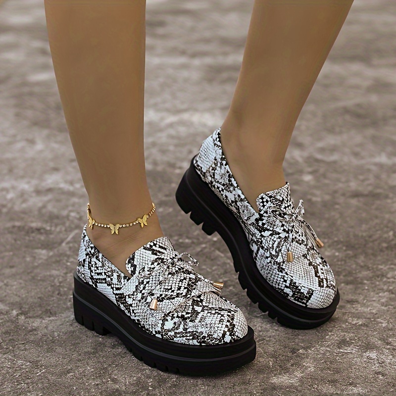 Womens snake print on sale loafers