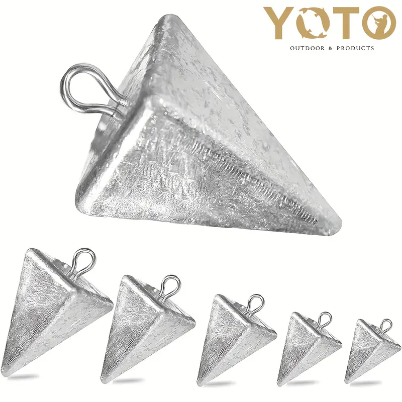* 3pcs Pyramid Lead Sinkers, 1-6oz Fishing Weights For Saltwater  Freshwater, Fishing Accessories