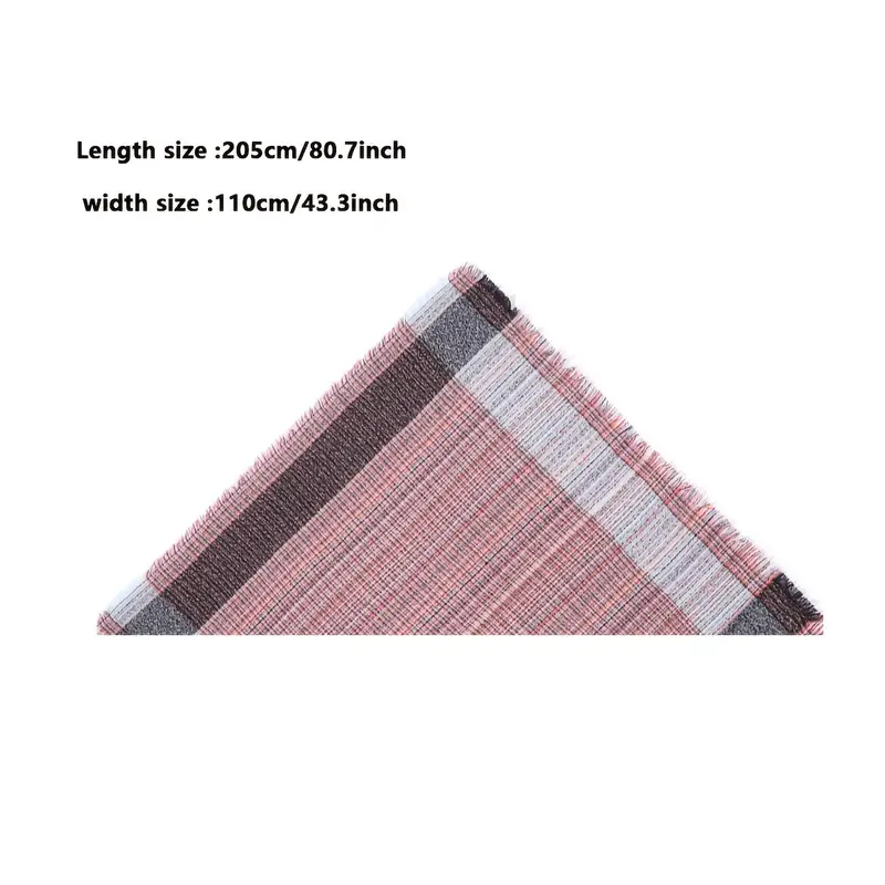 Vintage Striped Plaid Triangle Scarf Fashion Warm Fringed - Temu