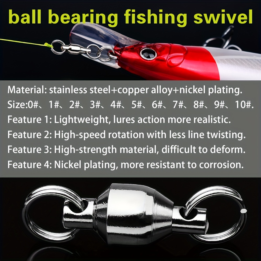 9km Heavy Duty Fishing Swivels Stainless Steel Ball Bearing - Temu