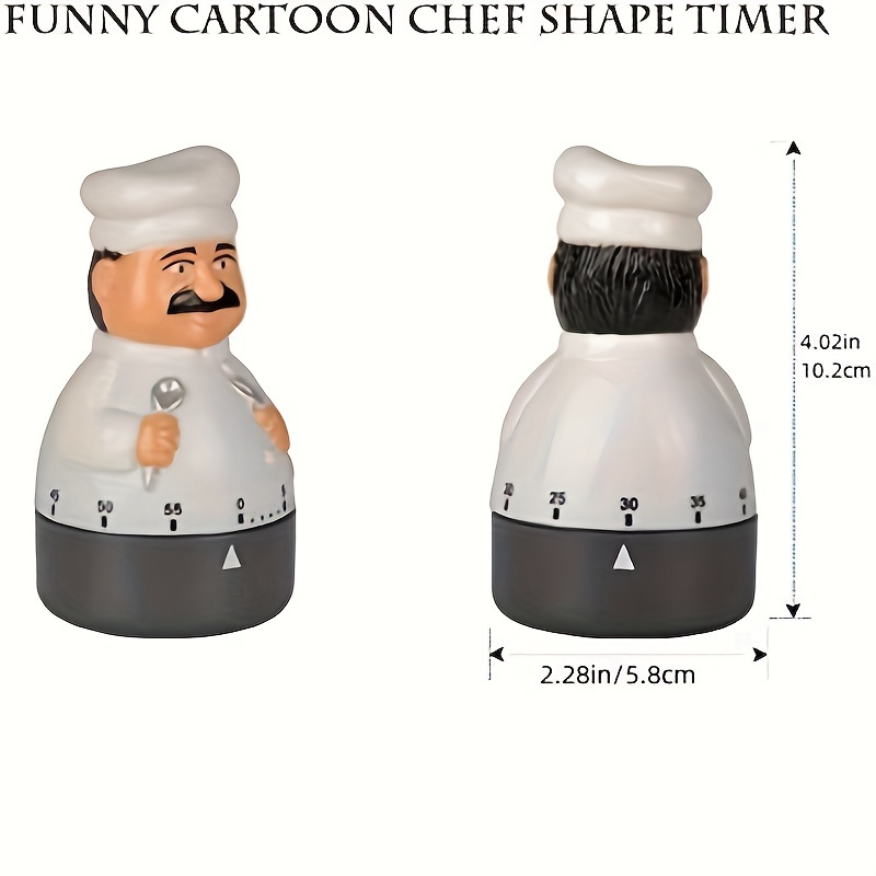 Cartoon Chef Mechanical Kitchen Timer Mini Alarm Clock - Temu