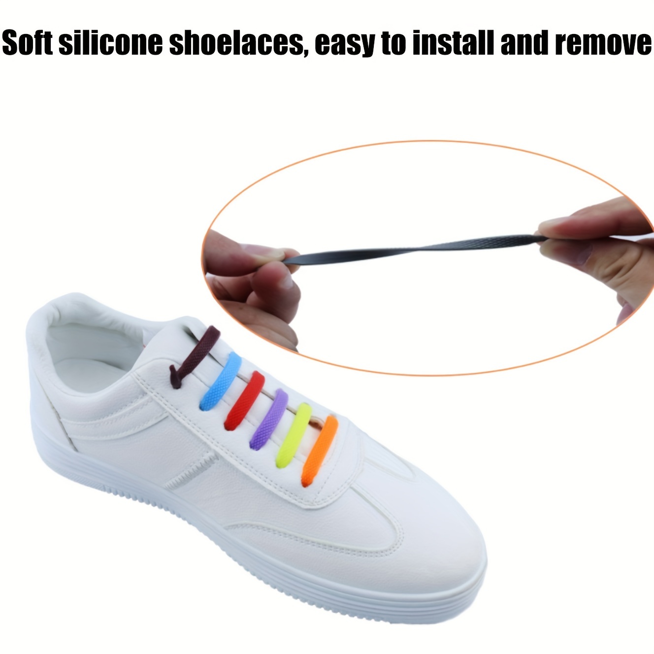 16pcs/set Silicone Elastic Laces No Tie Up Shoe Laces Lazy Shoe Laces T  Shaped No