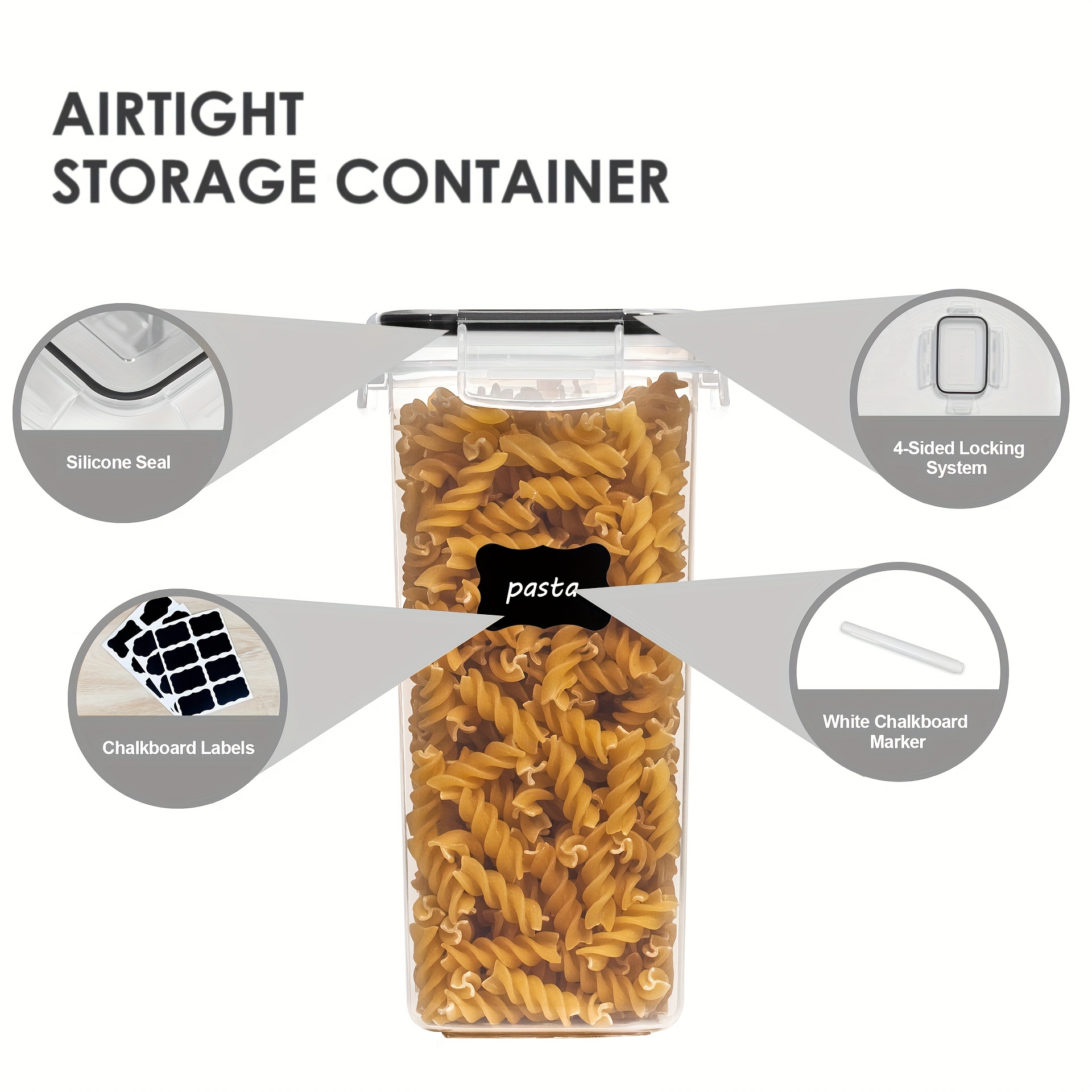 9Pcs Airtight Food Storage Containers Set With Lids Candy Jars