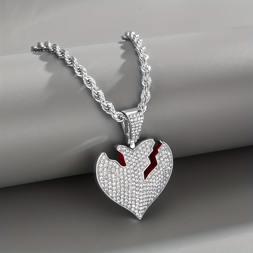 Iced out sale heart necklace