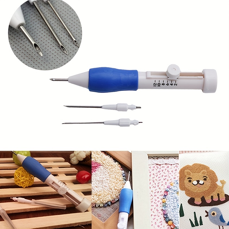 1PCS Plastic Punch Needle Embroidery Pen Set Adjustable Punch Needle  Weaving Tool Interchangeable Punch Needle DIY For Beginner